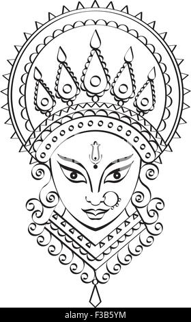 durga goddess of power vector art f3b5ym