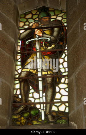 stained glass depiction of william wallace at wallace  monument scotland brian mcguire Stock Photo