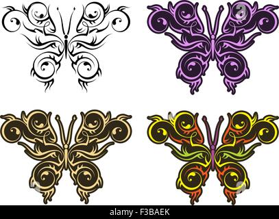 Tattoo Butterfly Design Vector Art Stock Vector