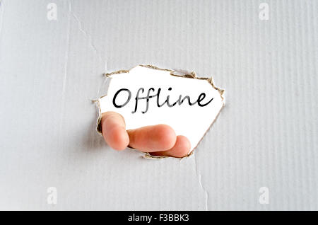 Offline text concept isolated over white background Stock Photo