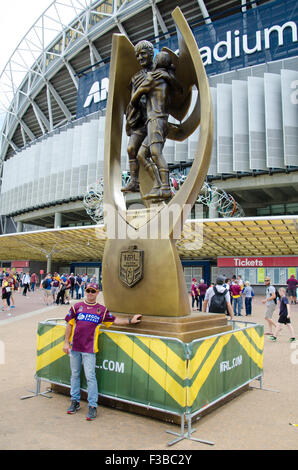 Sydney, Australia, 4th October, 2015. National Rugby League (NRL) Grand Final between the Broncos and Cowboys took place on the 4th of October 2015 at Sydney's Olympic Park ANZ Stadium. Credit:  mjmediabox/Alamy Live News Stock Photo