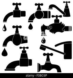 Water Taps and Drops Stock Vector