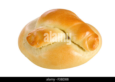 Bread roll isolated on white background. Stock Photo