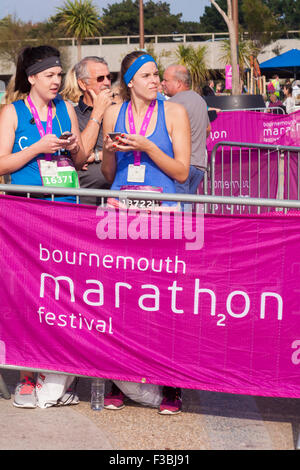 Bournemouth, Dorset, UK. 4 October 2015. Over 11000 people take part in the Bournemouth Marathon Festival over the weekend. The second day sees the full marathon and half marathon. Credit:  Carolyn Jenkins/Ģ����ý Live News Stock Photo