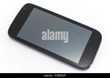 Mobile phone isolated on white. Stock Photo