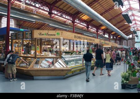 Interior covered market Colmar Alsace France Stock Photo