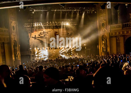 Detroit, Michigan, USA. 3rd Oct, 2015. KORN performing on the 20th Anniversary Tour at The Fillmore in Detroit, MI on October 3rd 2015 © Marc Nader/ZUMA Wire/Alamy Live News Stock Photo