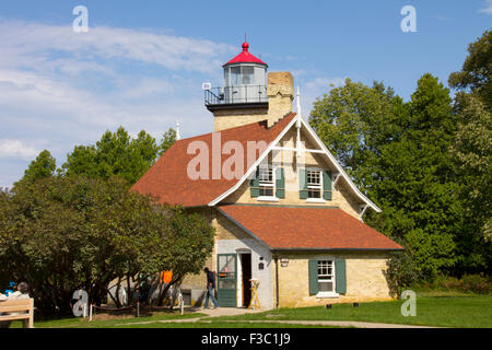 1868 Eagle Bluff Lighthouse, Peninsula State Park, Door County, WI Stock Photo