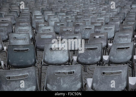 Chairs laid out in St Peters Square in the Vatican Stock Photo