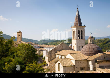 The cathedral of the town of Spoleto in the Umbria region of central Italy Stock Photo