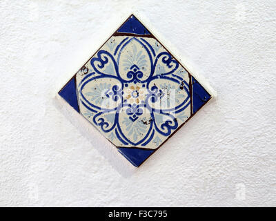 Close-up of wall tile in Alora street, Andalucia Stock Photo
