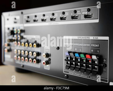 Speaker cable terminals Stock Photo