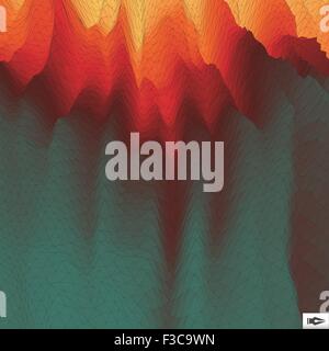 Fire Vector Background. Mosaic. Abstract Mesh Illustration. Design Template. Stock Vector