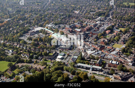 aerial view of the Cheshire town of Wilmslow, UK Stock Photo