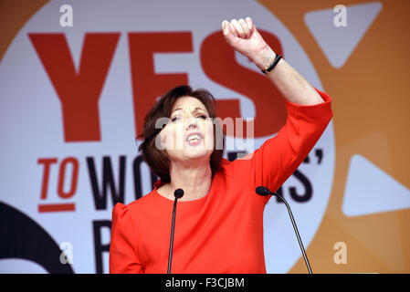 Manchester, UK. 4th October, 2015. Austerity demo in Manchester.Francis OGrady General secretary TUC speaking at the Austerity March in Manchester Sunday 4th October 2015    Credit:  Della Batchelor/Alamy Live News Stock Photo
