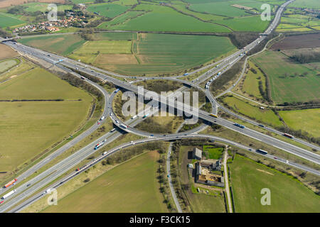 Aerial photograph of A1-M18 junction, Wadworth, Doncaster Stock Photo ...