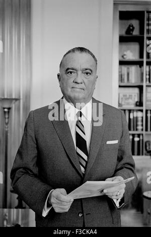 Federal Bureau of Investigation Director J. Edgar Hoover at FBI headquarters September 28, 1961 in Washington, DC. Stock Photo