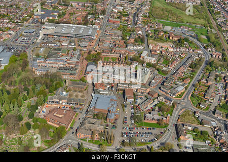 Aerial photograph of Bedworth town centre, Warwickshire Stock Photo