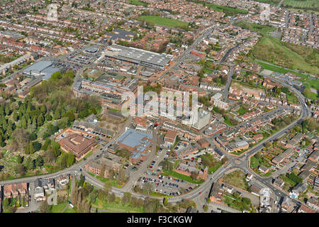 Aerial photograph of Bedworth town centre, Warwickshire Stock Photo