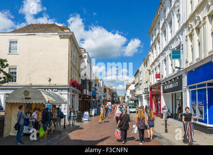Shops on the High Street in the historic city centre, Canterbury, Kent, England, UK Stock Photo