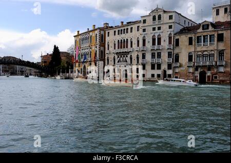 A Venetian water taxi is the fastest way of getting around in Venice. If you want to travel in style from Marco Polo airport in Stock Photo