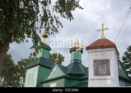 Wooden Polish Orthodox Church not far from Bialystok in Eastern Poland Stock Photo