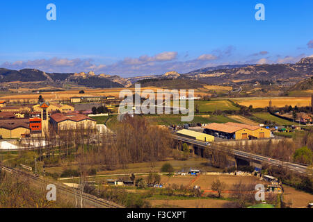 Bodegas in the Ebro Valley around Haro, La Rioja, Spain Stock Photo