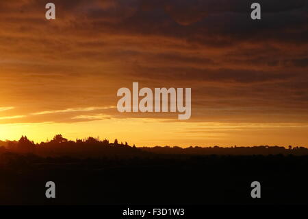 Cloudy day sunrise in the beautiful Algarve, near Alvor Stock Photo