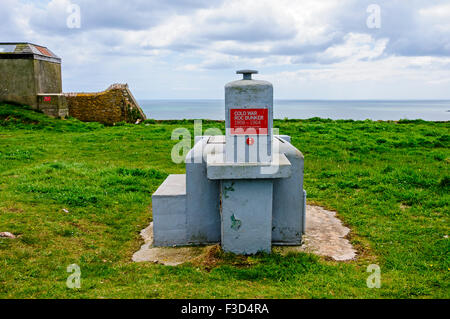 The entrance and ventilation structure of a Royal Observer Corps Cold War Bunker for monitoring the effects of a nuclear bomb Stock Photo