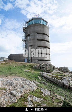 German WWII observation tower at Corbiére Point on Jersey's west coast Stock Photo