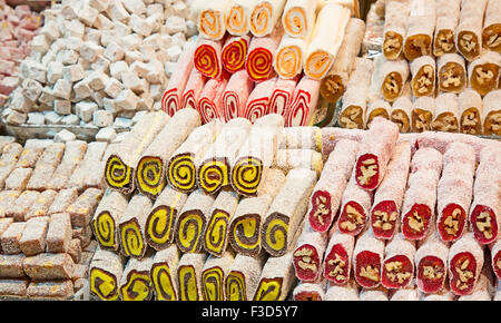 Famous turkish delights on the market Stock Photo