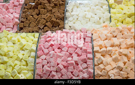 Famous turkish delights on the market Stock Photo