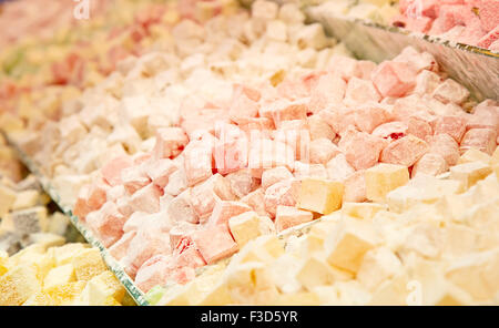 Famous turkish delights on the market Stock Photo