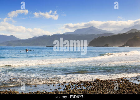 Palawan beach, by the Undergorund River, Philippines Stock Photo