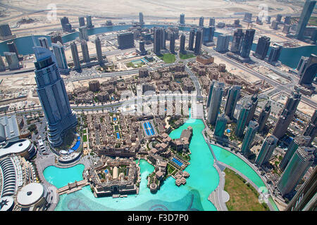 DUBAI, UAE - APRIL 27: Downtown Burj Dubai April 27, 2014 in Dubai, United Arab Emirates. Dubai is biggest city of UAE and one o Stock Photo