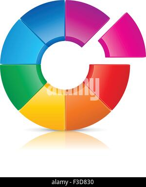This image is a vector file representing a Colorful Wheel concept. Stock Vector