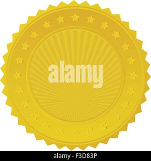 This image is a vector file representing Gold Seal Badge. Stock Vector