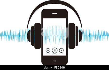 Vector, Smartphone, Headphones, Music, Audio, Phone Stock Vector