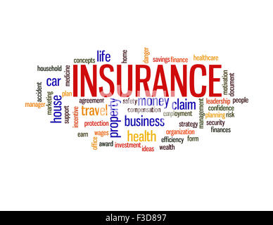 Insurance protection info text arrangement concept word cloud Stock Photo