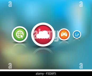 Icon, Button, Vector, Background, App, Cloud Stock Vector