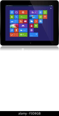 This image is a vector file representing a windows eight metro app interface. Stock Vector