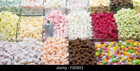 Famous turkish delights on the market Stock Photo