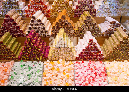 Famous turkish delights on the market Stock Photo