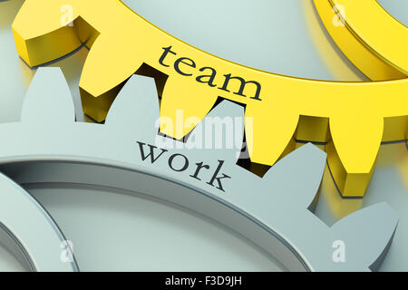 Team Work concept on the gearwheels Stock Photo