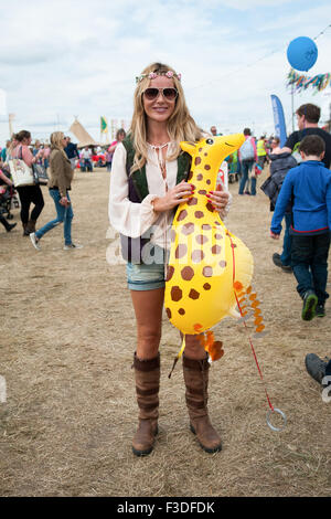 Amanda Holden, TV presenter   Jamie Oliver and Alex James' Big Feastival, Kingham, Cotswolds,UK Stock Photo