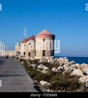 Photo of windmills in Rhodes -  Greece Stock Photo