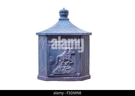 Beautiful old mailbox isolated on white background . Stock Photo
