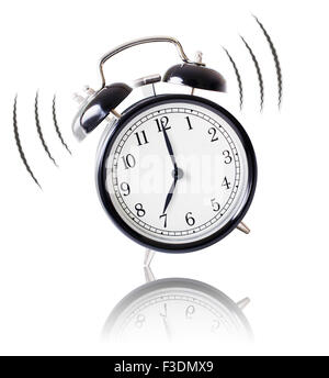 alarm clock ringing on white background Stock Photo