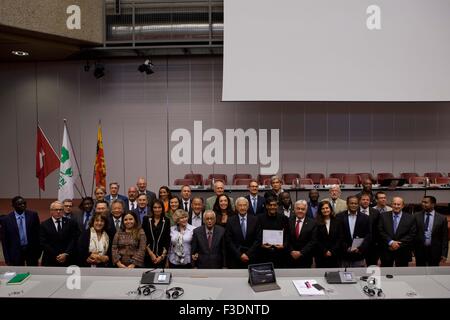 Geneva, Switzerland. 5th October, 2015. Green Cross International, Geneva, Switzerland, International Conference for green and inclusive economy, 2015. Credit:  Ania Freindorf/Alamy Live News Stock Photo