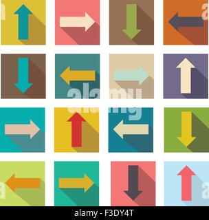 Flat icons of arrows. vector illustration of web design elements. Stock Vector